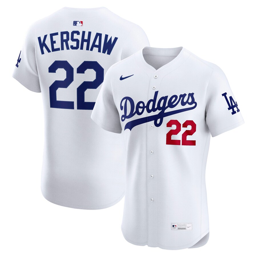 Men's Los Angeles Dodgers Clayton Kershaw Nike White Home Elite Jersey