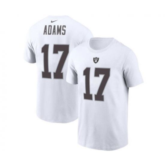 Men's Las Vegas Raiders #17 Davante Adams 2022 White Name & Number T-Shirt