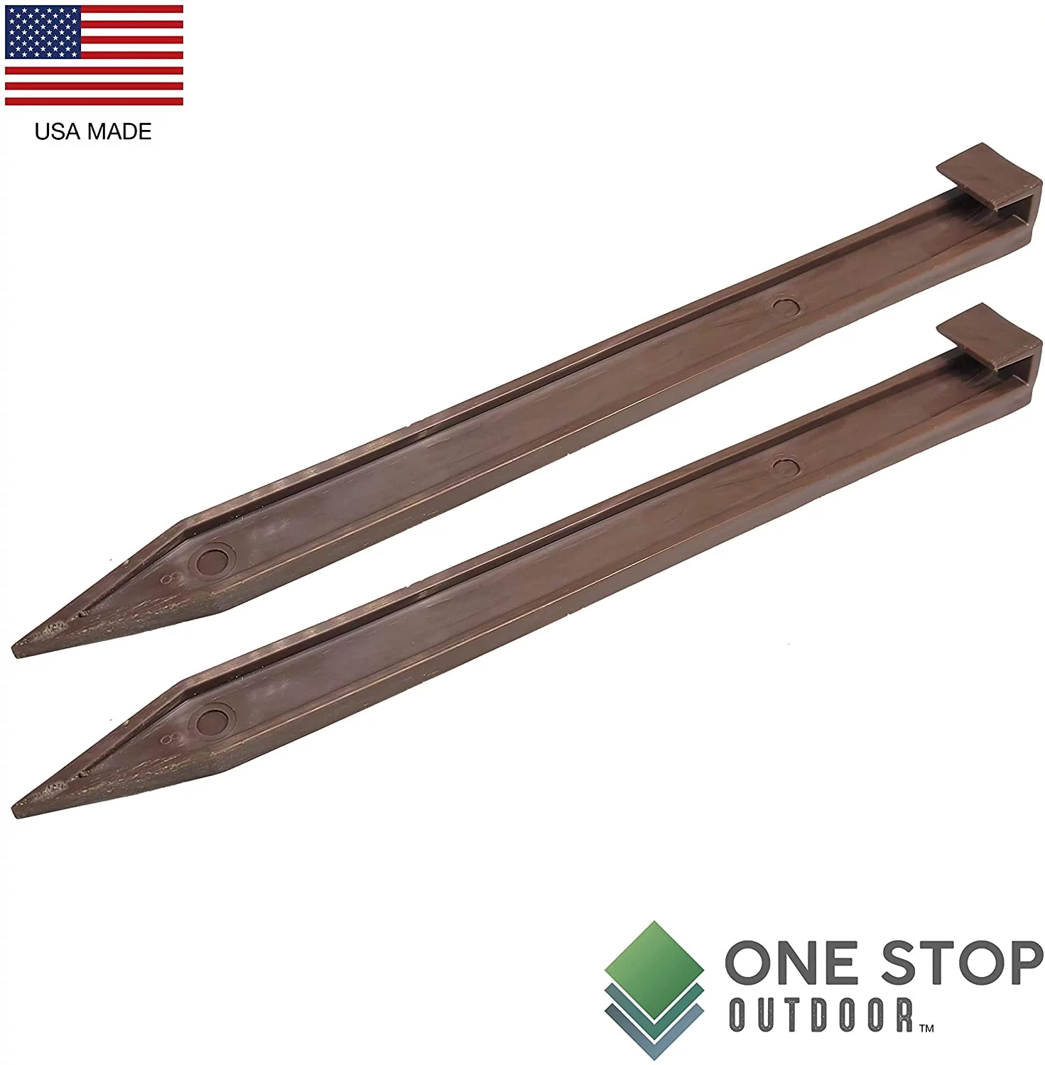 100 Pack - Brown Nylon Landscape Edging Anchoring Plastic Ground Stakes, 10-Inch Length Brown Garden Edging Spikes, USA Made - (Fits Most Brands EasyFlex Dimex Proflex) - Curated Treasures Market