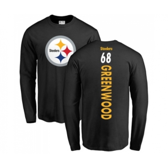 Football Pittsburgh Steelers #68 L.C. Greenwood Black Backer Long Sleeve T-Shirt