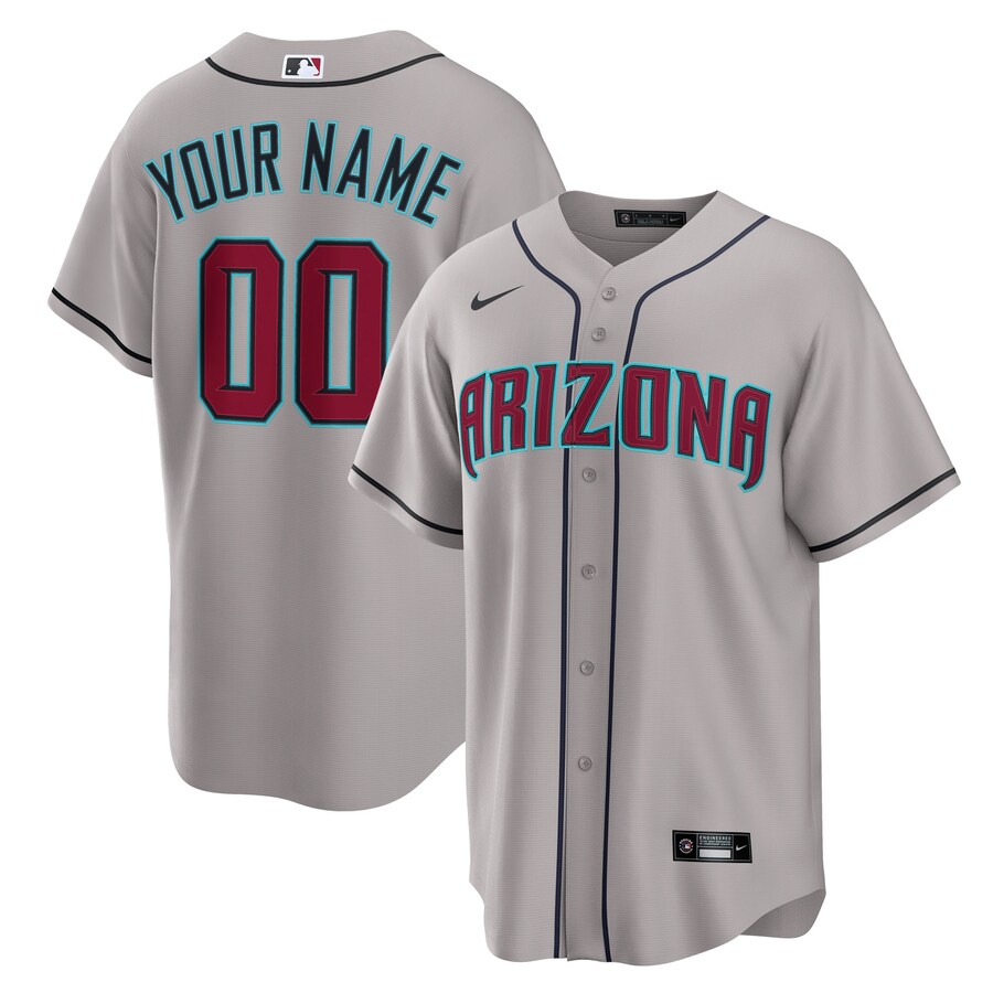 Men's Arizona Diamondbacks Nike Gray Road Custom Replica Jersey