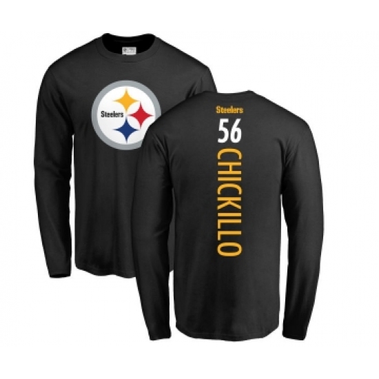 Football Pittsburgh Steelers #56 Anthony Chickillo Black Backer Long Sleeve T-Shirt
