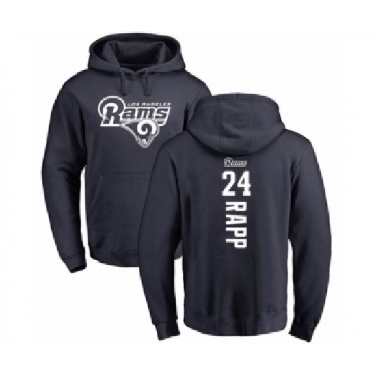 Football Los Angeles Rams #24 Taylor Rapp Navy Blue Backer Pullover Hoodie