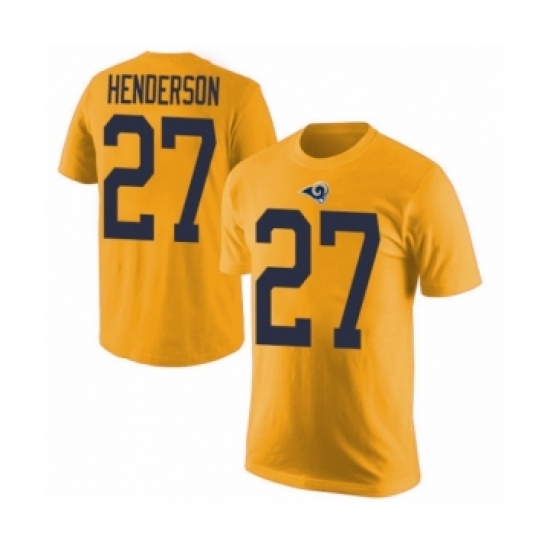 Men's Los Angeles Rams #27 Darrell Henderson Gold Rush Pride Name & Number T-Shirt