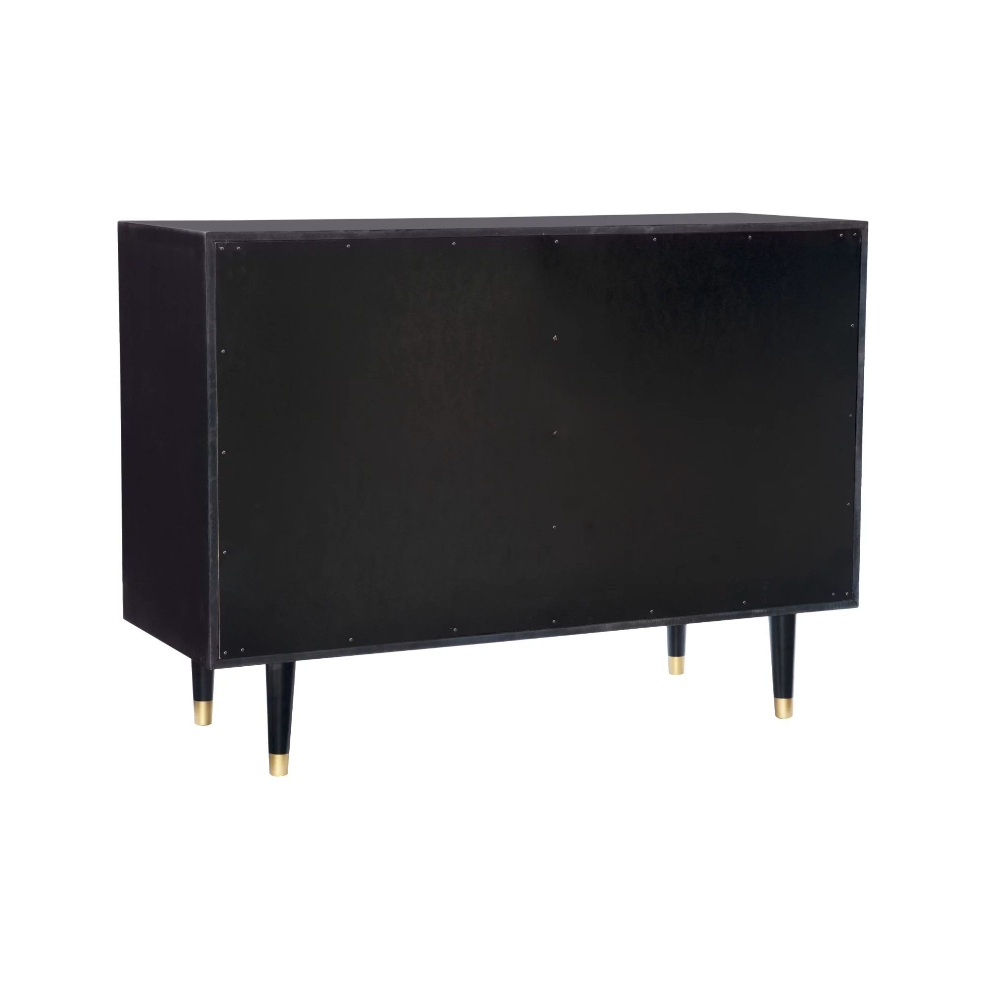 Contemporary Home Living 48 Black Geometric Patterned Six Drawer Dresser with Gold Handle