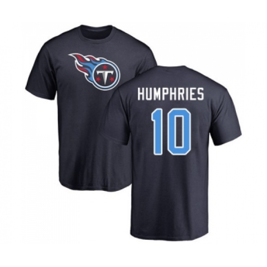 Football Tennessee Titans #10 Adam Humphries Navy Blue Name & Number Logo T-Shirt