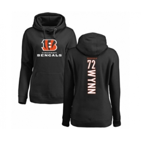 Football Women's Cincinnati Bengals #72 Kerry Wynn Black Backer Pullover Hoodie