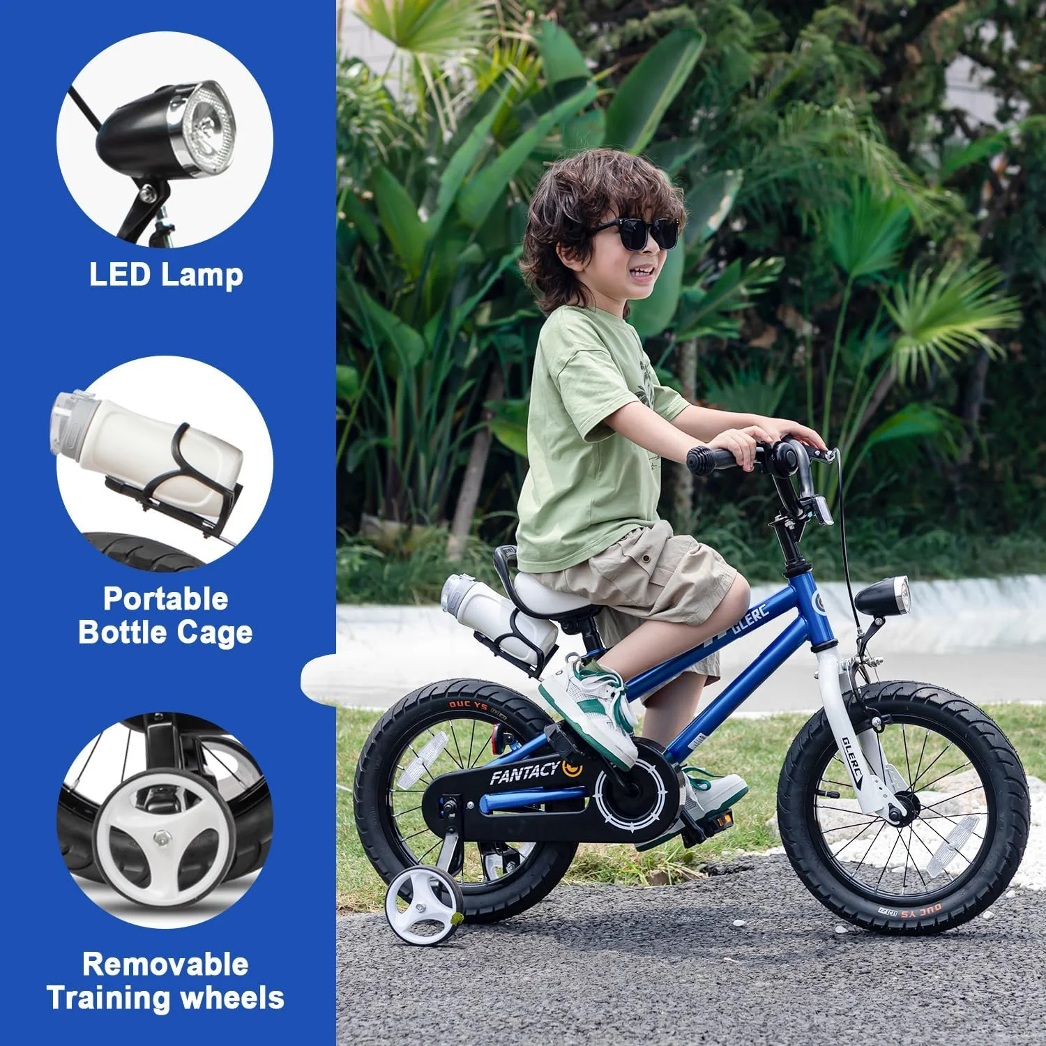 Glerc 12 inch Toddler and Kids Bike for 2-4 Years Old Boys & Girls, White