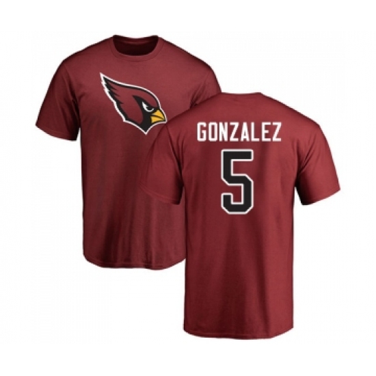 Football Arizona Cardinals #5 Zane Gonzalez Maroon Name & Number Logo T-Shirt