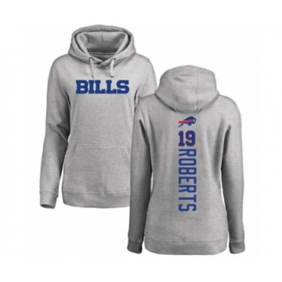 Football Women's Buffalo Bills #19 Andre Roberts Ash Backer Pullover Hoodie