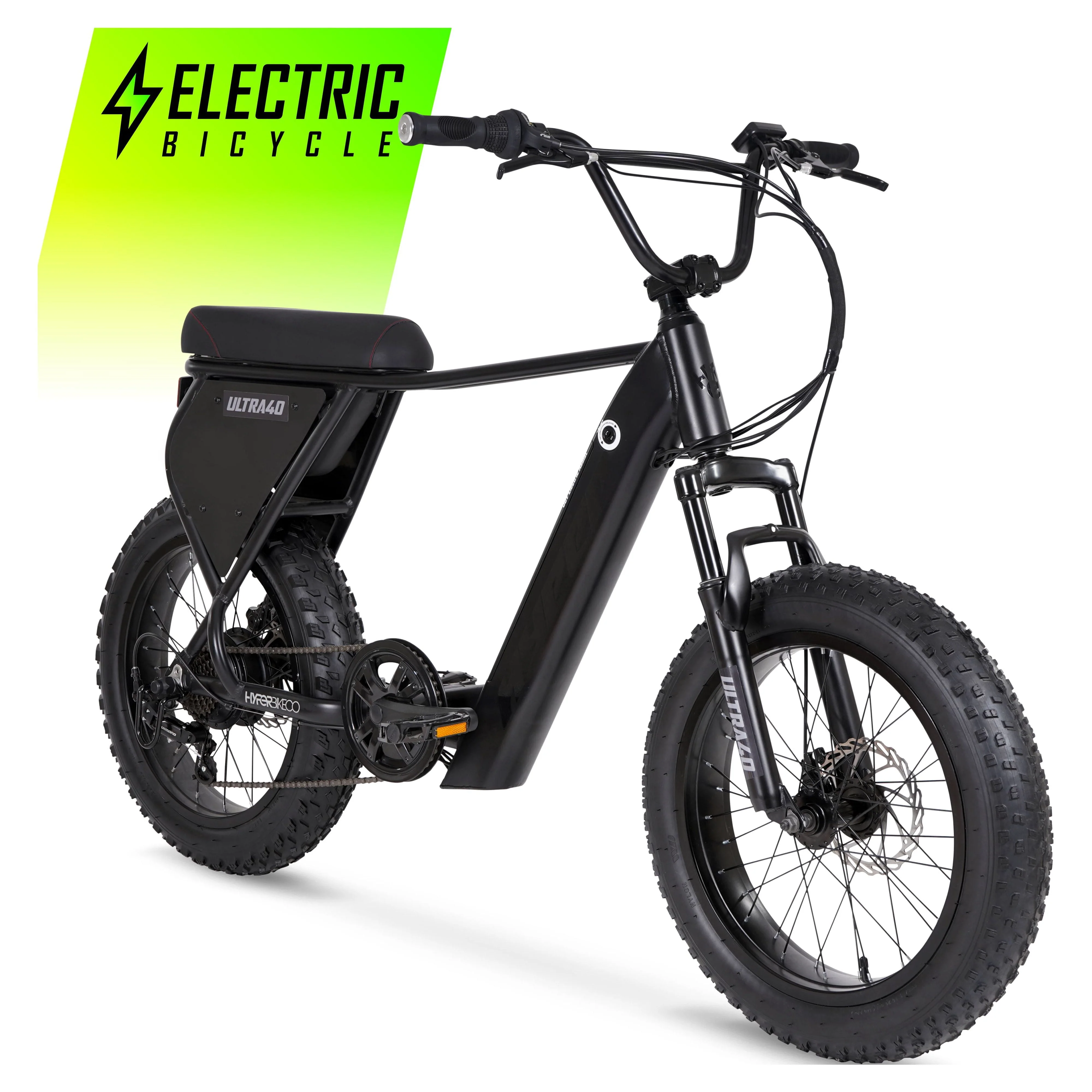 Hyper Bicycles Ultra 40 20 36V Electric Bike for Adults, Pedal-Assist, 250W E-Bike Motor, Matte Black