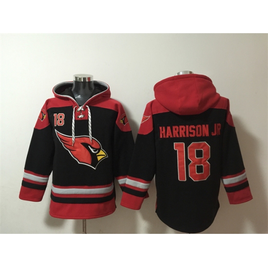 Men's Arizona Cardinals #18 Marvin Harrison Jr. Black Ageless Must-Have Lace-Up Pullover Hoodie