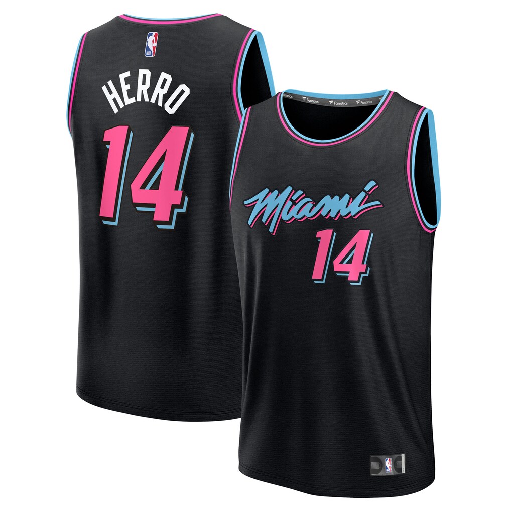 Men's Miami Heat Tyler Herro Fanatics Black 2025/26 City Edition Fast Break Jersey
