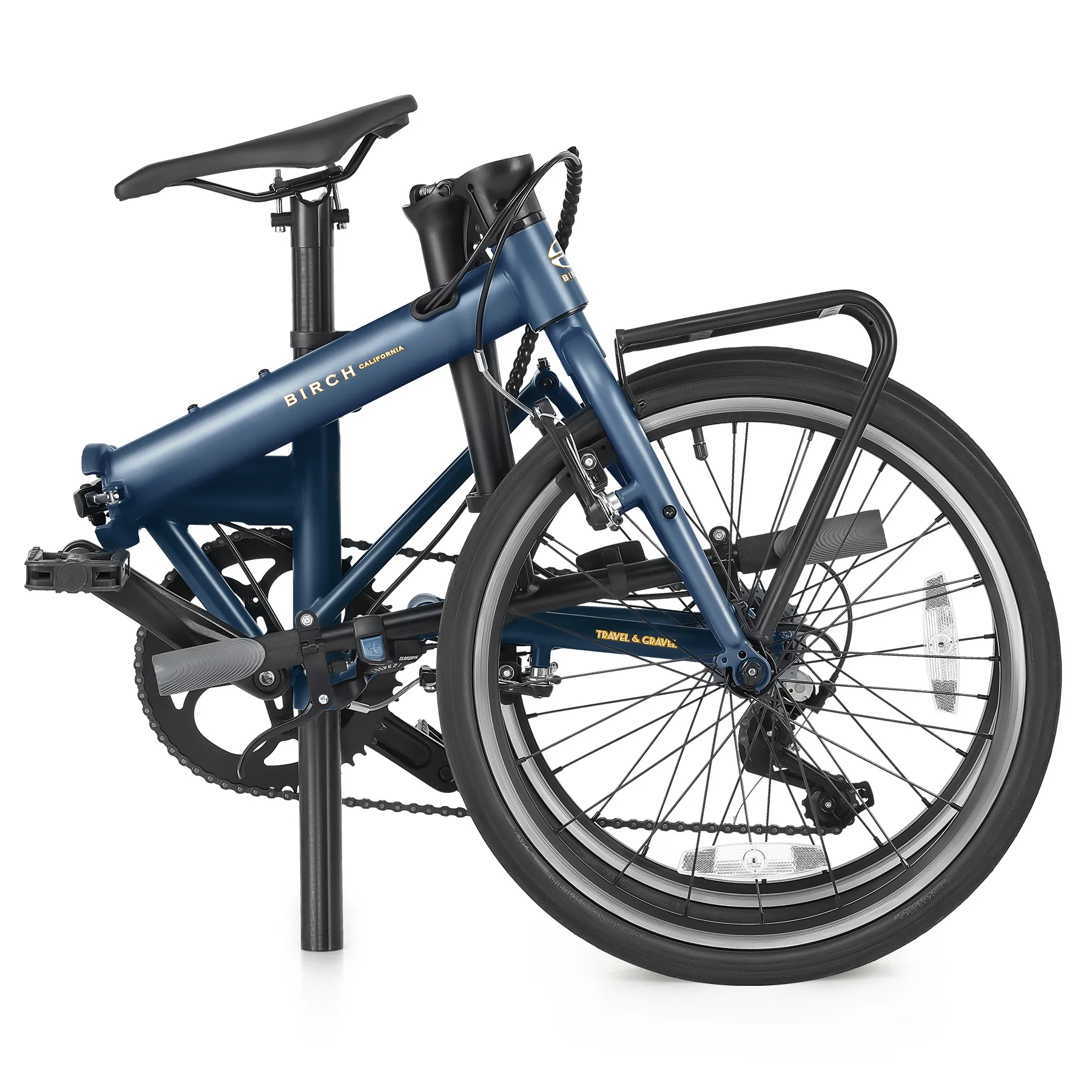 Birch 20 Inch Folding Bike for Adult Shimano 7 Speed with Front Storage Rack Dual V Brakes 100% Preinstalled, Gray - Curated Treasures Market