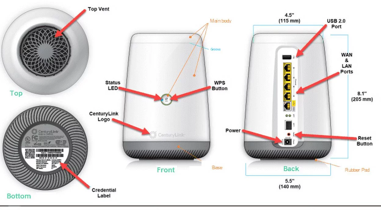 Zyxel C4000BZ DSL Modem/Router for CenturyLink/Brightspeed