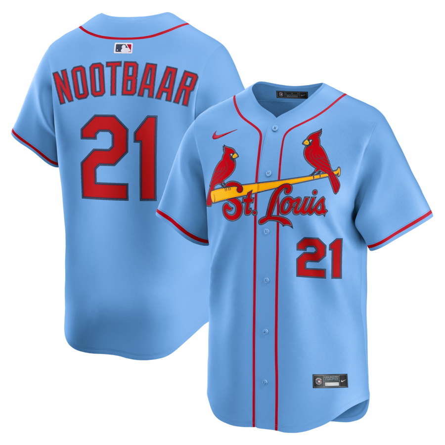 Men's St. Louis Cardinals Lars Nootbaar Nike Light Blue Alternate Limited Jersey