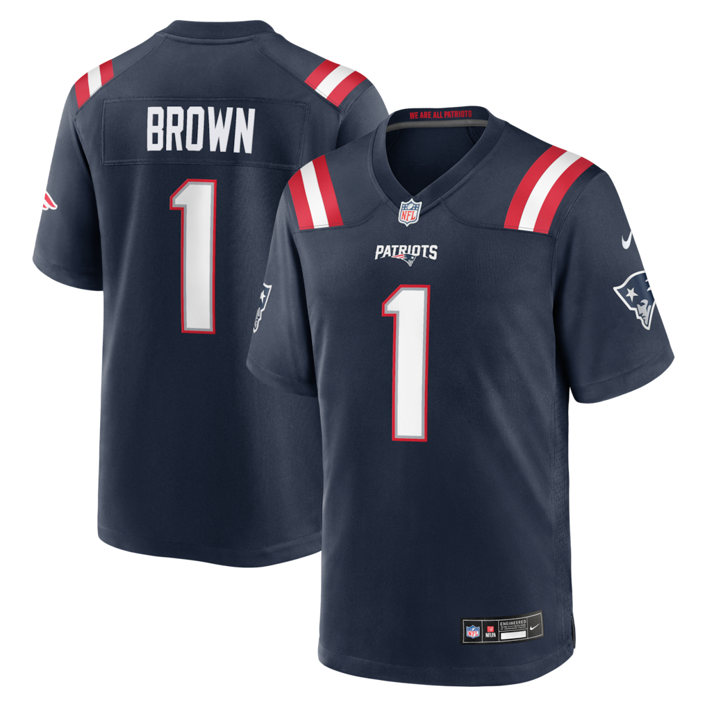 Men's New England Patriots A.J. Brown Nike Navy Vapor F.U.S.E. Stitched Limited Jersey