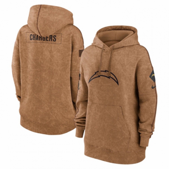 Women's Los Angeles Chargers Nike Brown 2023 Salute to Service Pullover Hoodie