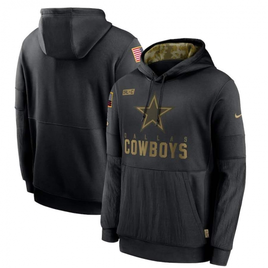 Men's NFL Dallas Cowboys 2020 Salute To Service Black Pullover Hoodie