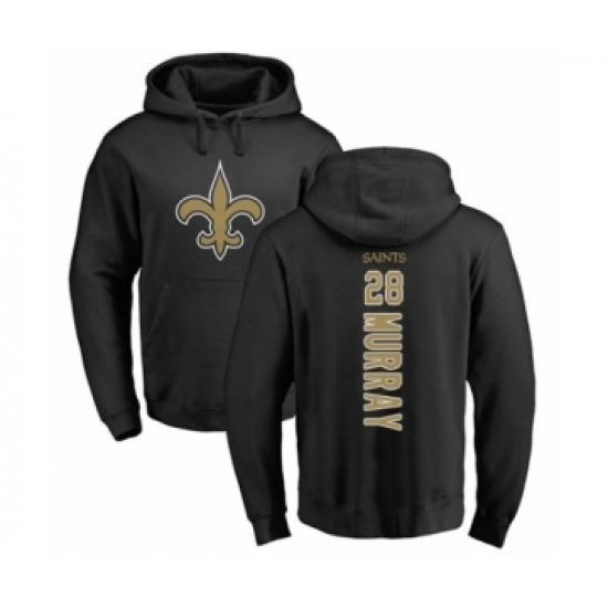 Football New Orleans Saints #28 Latavius Murray Black Backer Pullover Hoodie