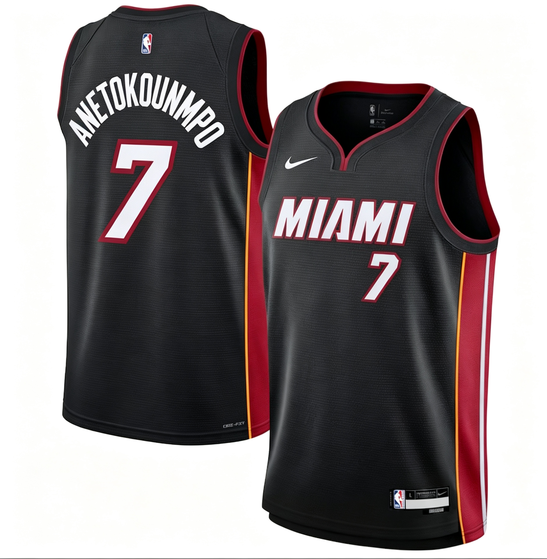 Men's Miami Heat Giannis Antetokounmpo Black Vapor F.U.S.E. Stitched Limited Jersey