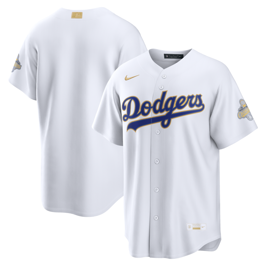 Men's Los Angeles Dodgers Nike White 2026 Gold Collection Stadium Jersey