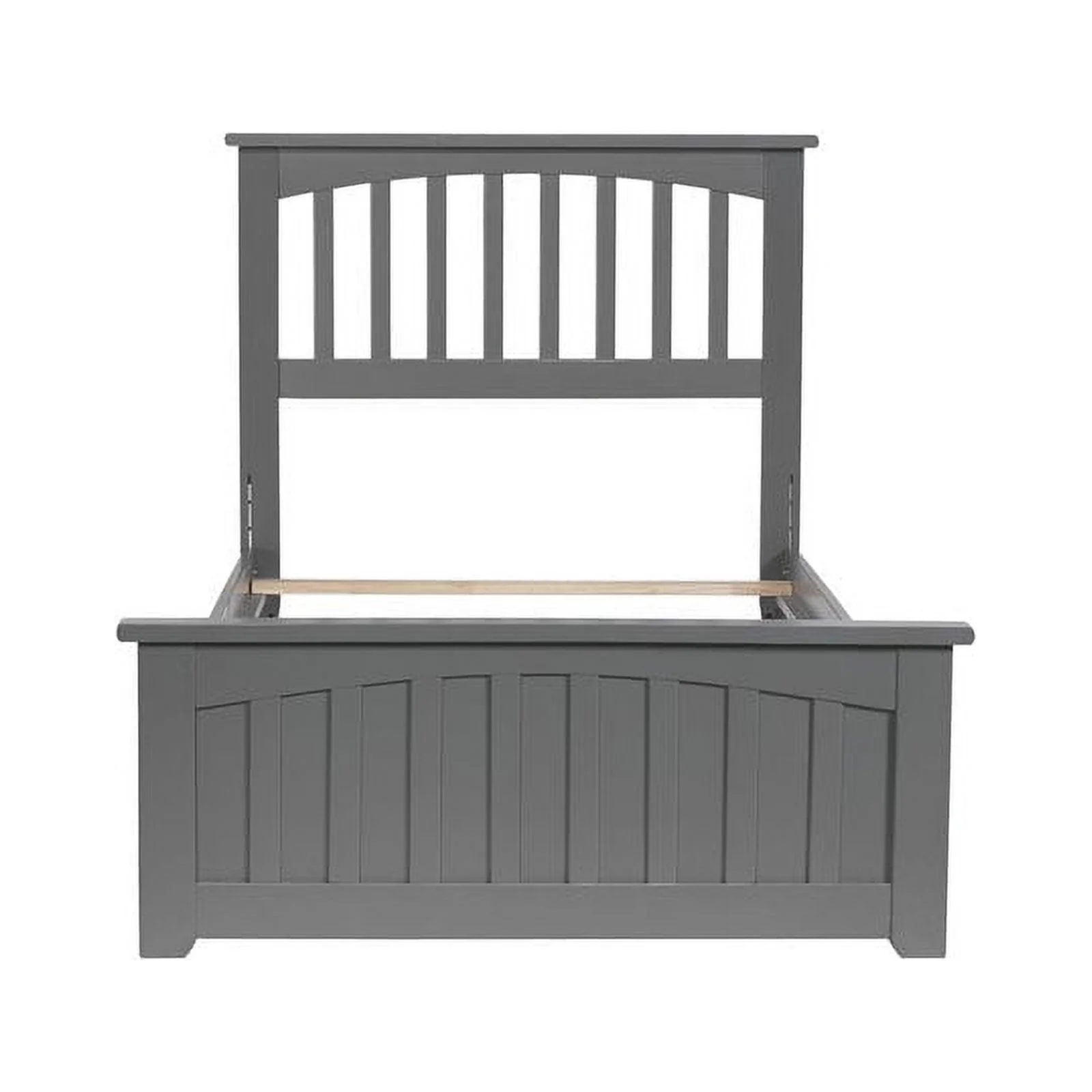 Leo & Lacey Traditional Solid Wood Twin Bed with Footboard in Gray - Curated Treasures Market