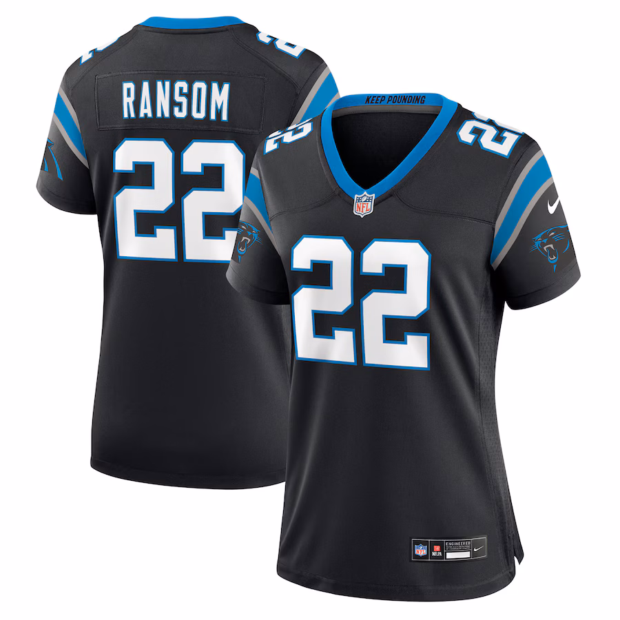 Women's Carolina Panthers Lathan Ransom Nike Black Team Game Jersey