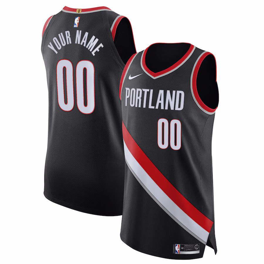 Men's Portland Trail Blazers Nike Black 2020/21 Authentic Custom Jersey - Icon Edition