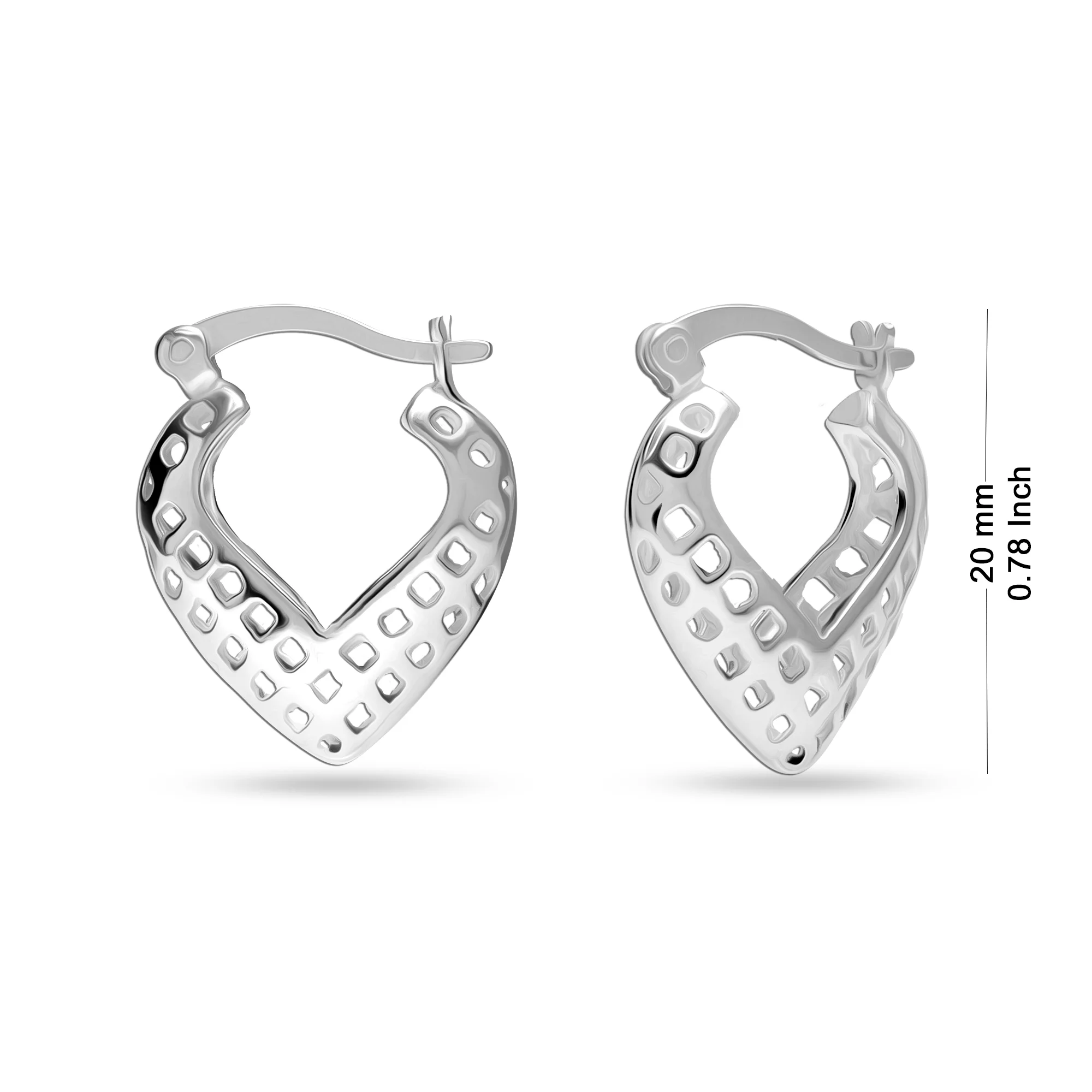 LeCalla 925 Sterling Silver Jewelry Filigree Texture Hoop Earrings for Women and Teen Girls 20MM - Curated Treasures Market
