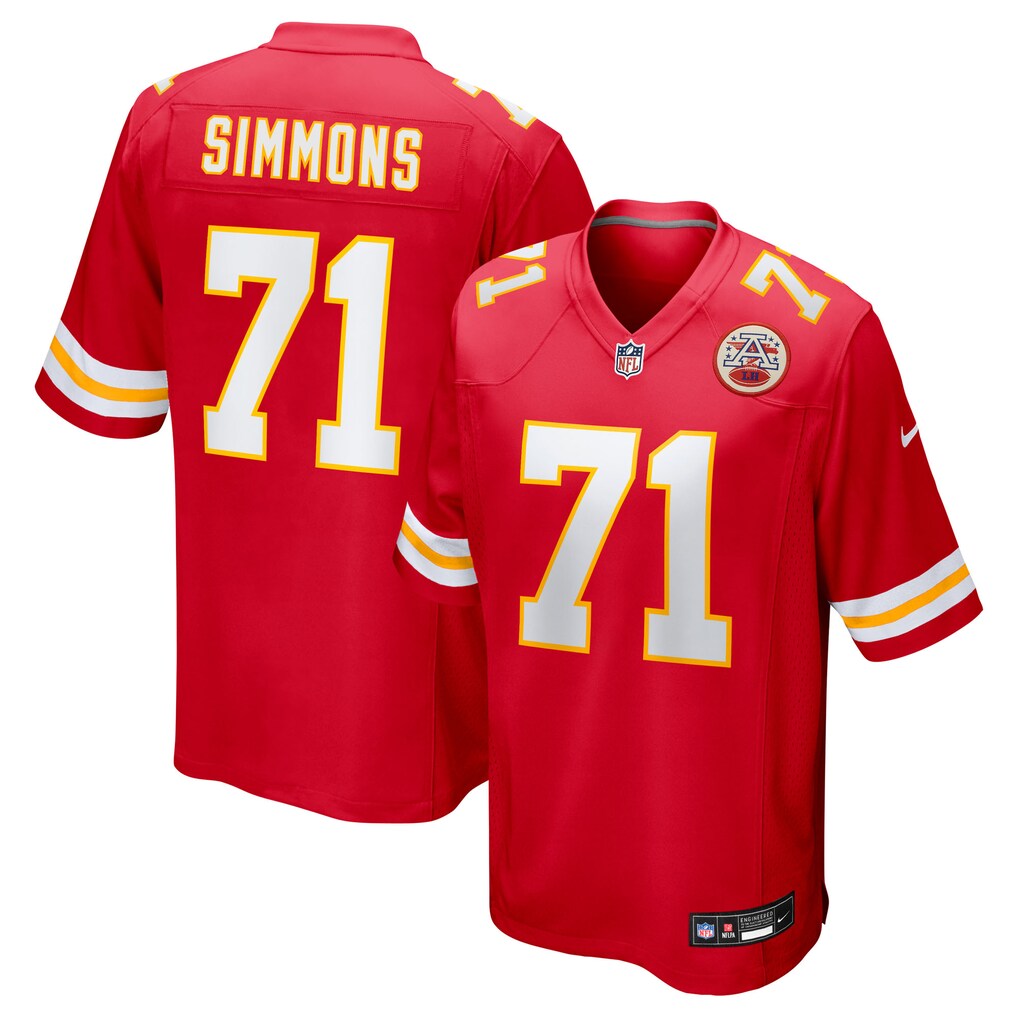 Men's Kansas City Chiefs Josh Simmons Nike Red Game Jersey
