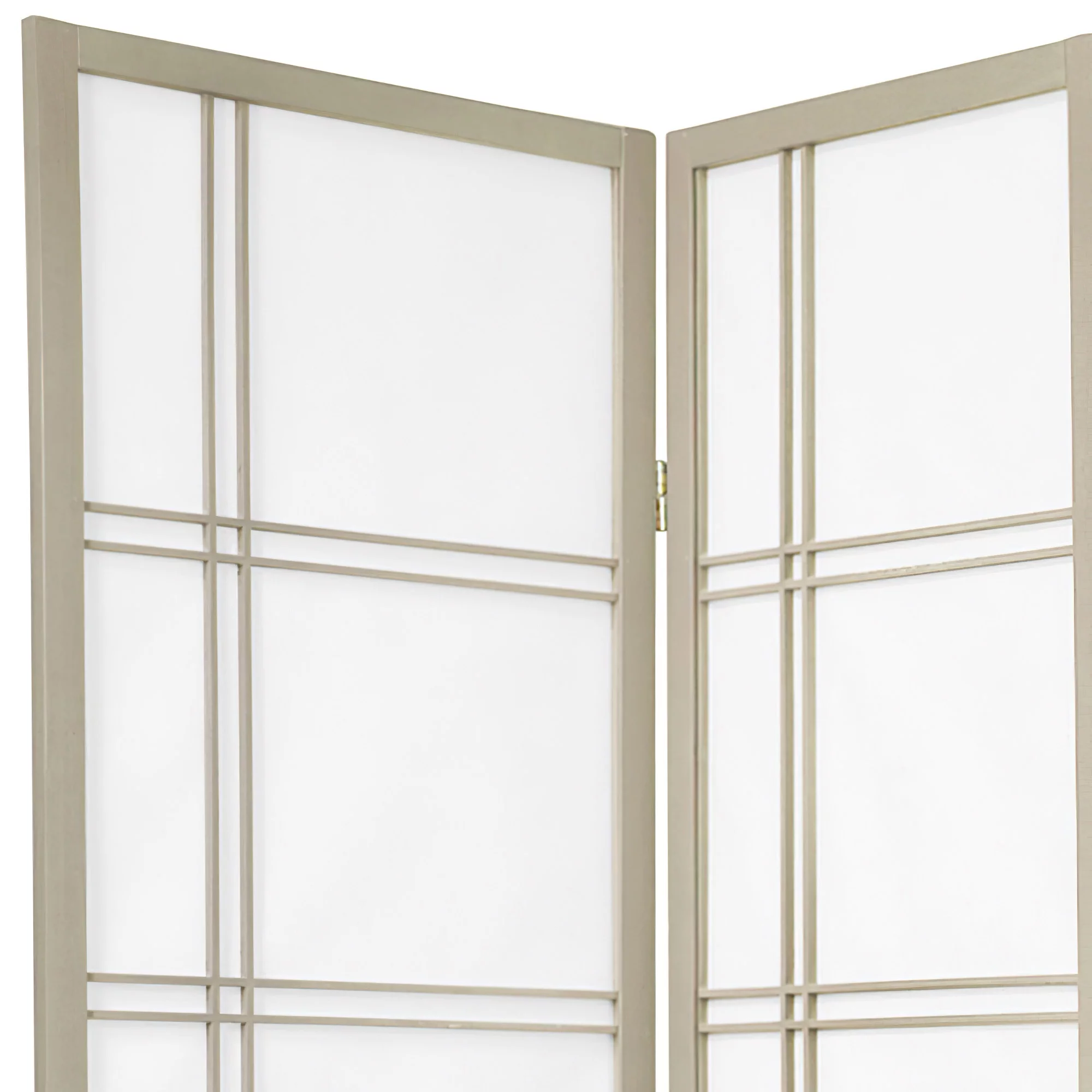 Oriental Furniture 6 Ft Tall Double Cross Shoji Screen Special Edition, 4 panel, grey - Curated Treasures Market