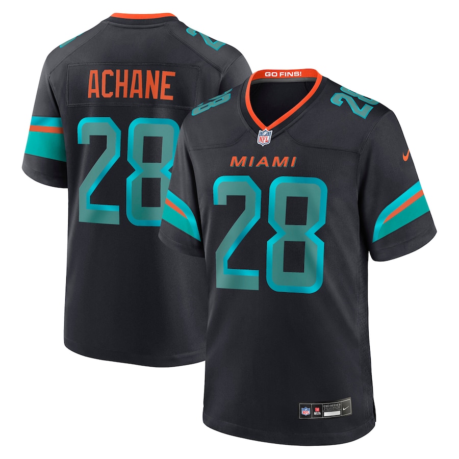 Men's Miami Dolphins De’Von Achane Nike Pitch Blue 2025 Rivalries Collection Vapor F.U.S.E. Stitched Limited Jersey