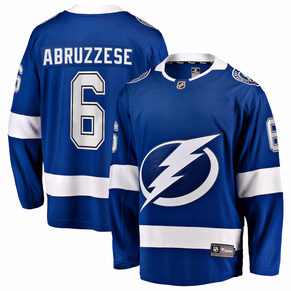 Men's Tampa Bay Lightning Nick Abruzzese Fanatics Blue Home Breakaway Jersey