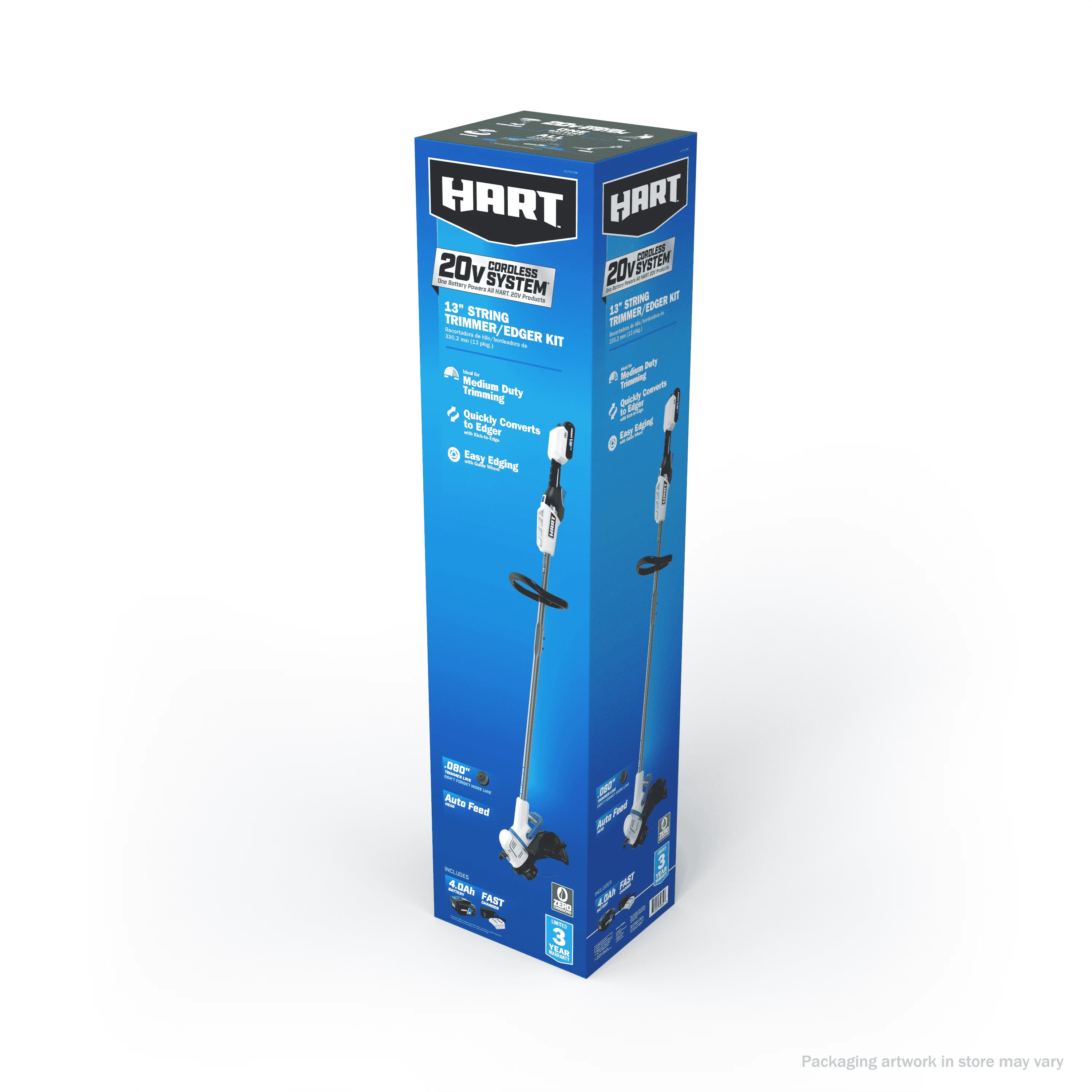 HART 20-Volt 13-inch String Trimmer/Edger (1) 20-Volt 4.0Ah Lithium-Ion Battery