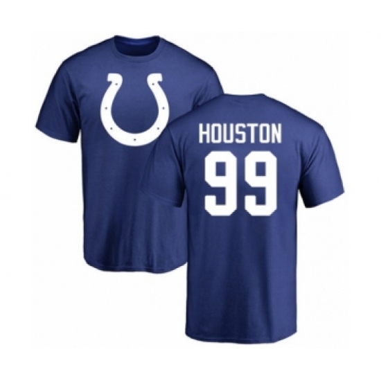 Football Indianapolis Colts #99 Justin Houston Royal Blue Name & Number Logo T-Shirt