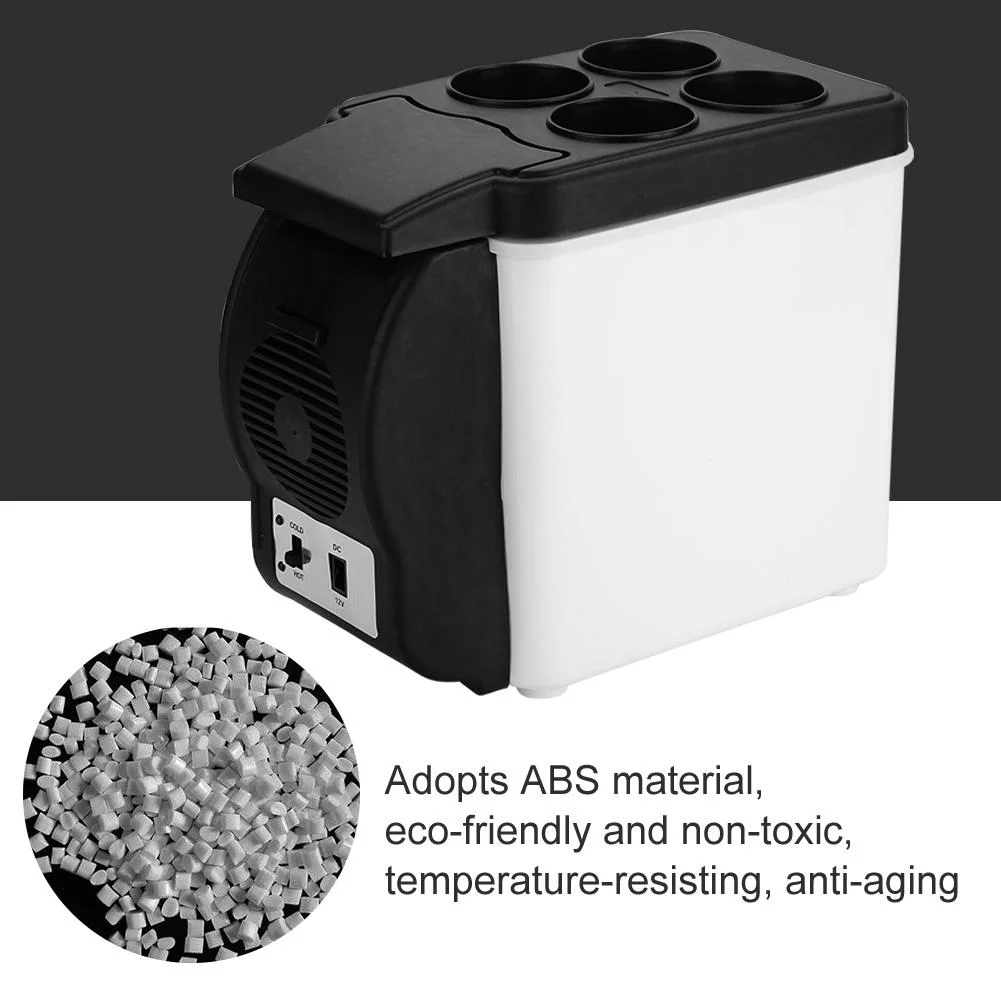 Tmishion Car Fridge, Mini Car Refrigerator, 12V 6L Portable Car Refrigerator Mini Multi-Functional Food Drinks Warmer Cooler Fridge