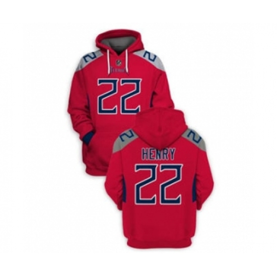 Men's Tennessee Titans #22 Derrick Henry 2021 Red Pullover Football Hoodie