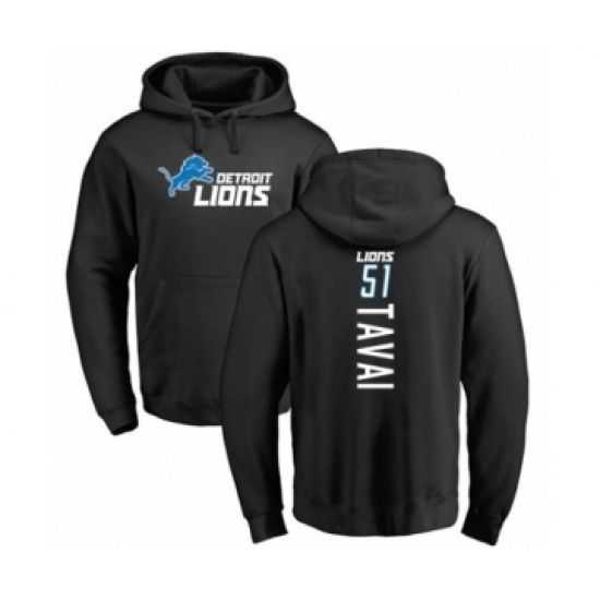 Football Detroit Lions #51 Jahlani Tavai Black Backer Pullover Hoodie