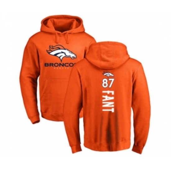 Football Denver Broncos #87 Noah Fant Orange Backer Pullover Hoodie