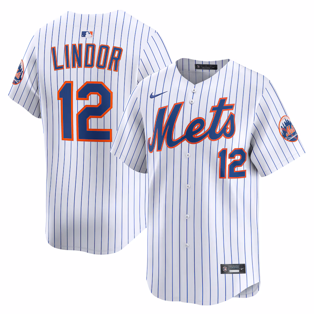 Men's New York Mets Francisco Lindor Nike White Home Limited Jersey