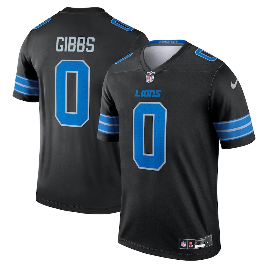 Men's Detroit Lions Jahmyr Gibbs Nike Black Alternate Legend Jersey
