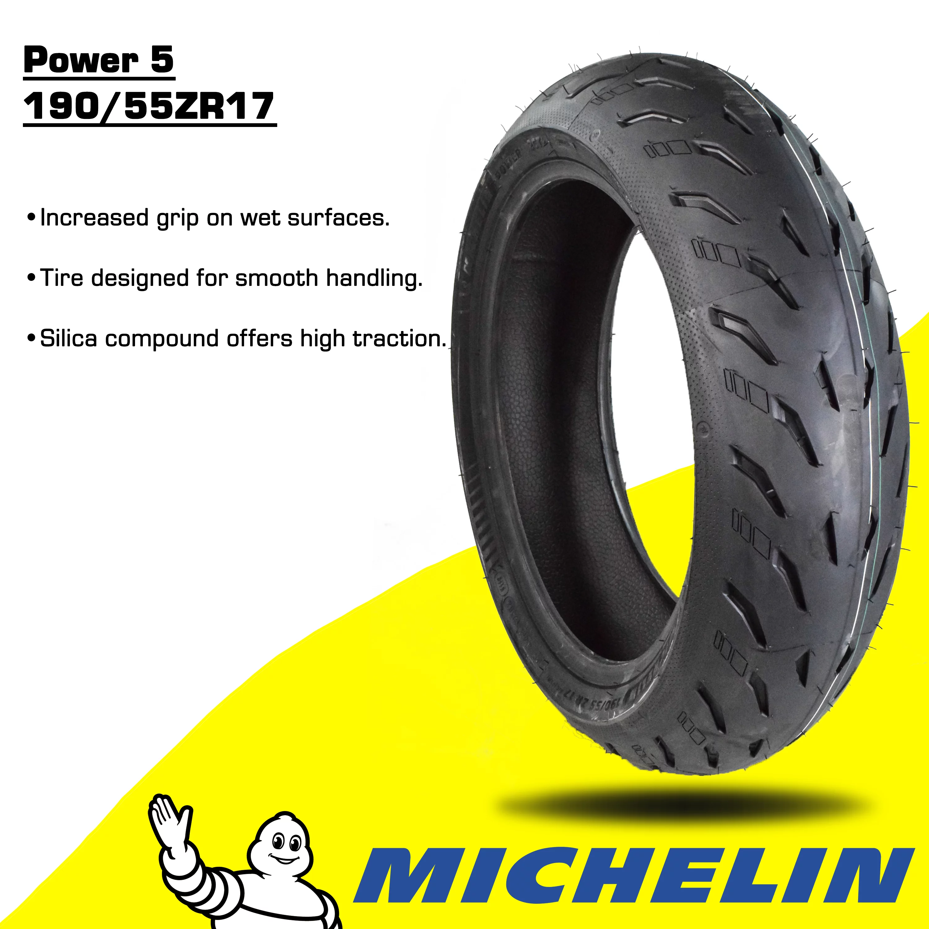 Michelin Pilot Power 5 190/55ZR17 Rear Radial Motorcycle Sport Bike Tire 75W
