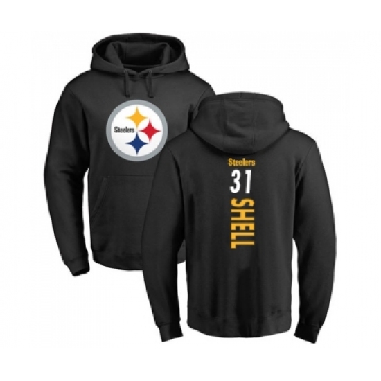 Football Pittsburgh Steelers #31 Donnie Shell Black Backer Pullover Hoodie