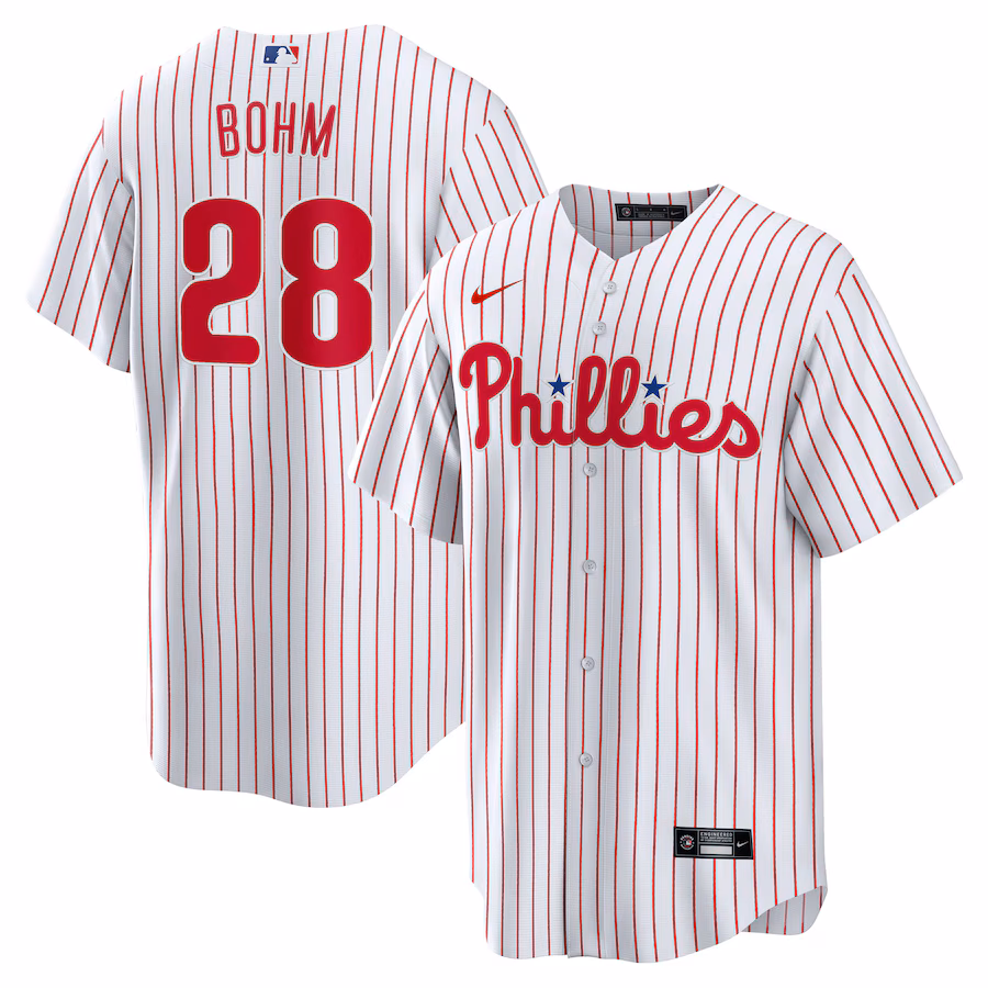 Youth Philadelphia Phillies Alec Bohm Nike White Home Replica Jersey