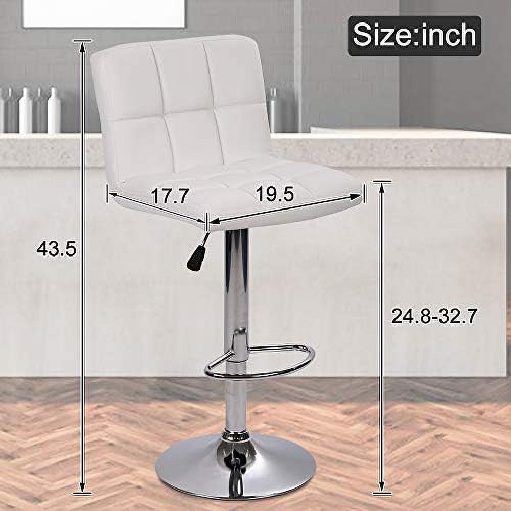 CGFHYP Stools  Swivel Height Adjustable Counter Stools with Back  PU Leather Modern Tall Kitchen Dining Chair for Living Room Pub Coffee  White - Curated Treasures Market