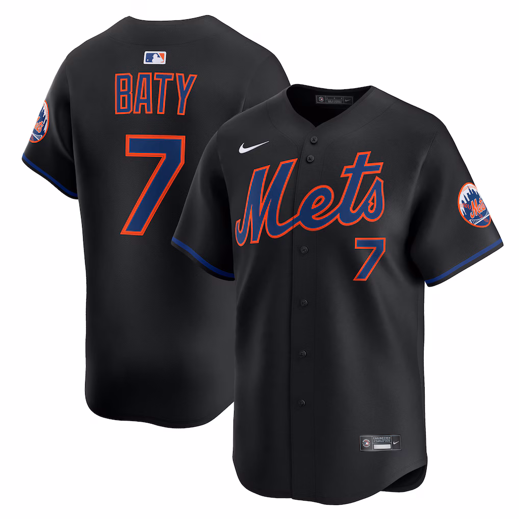 Men's New York Mets Brett Baty Nike Black Alternate Limited Jersey