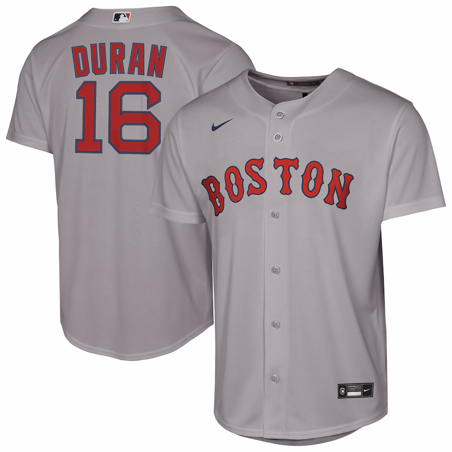 Youth Boston Red Sox Jarren Duran Nike Gray Road Replica Jersey