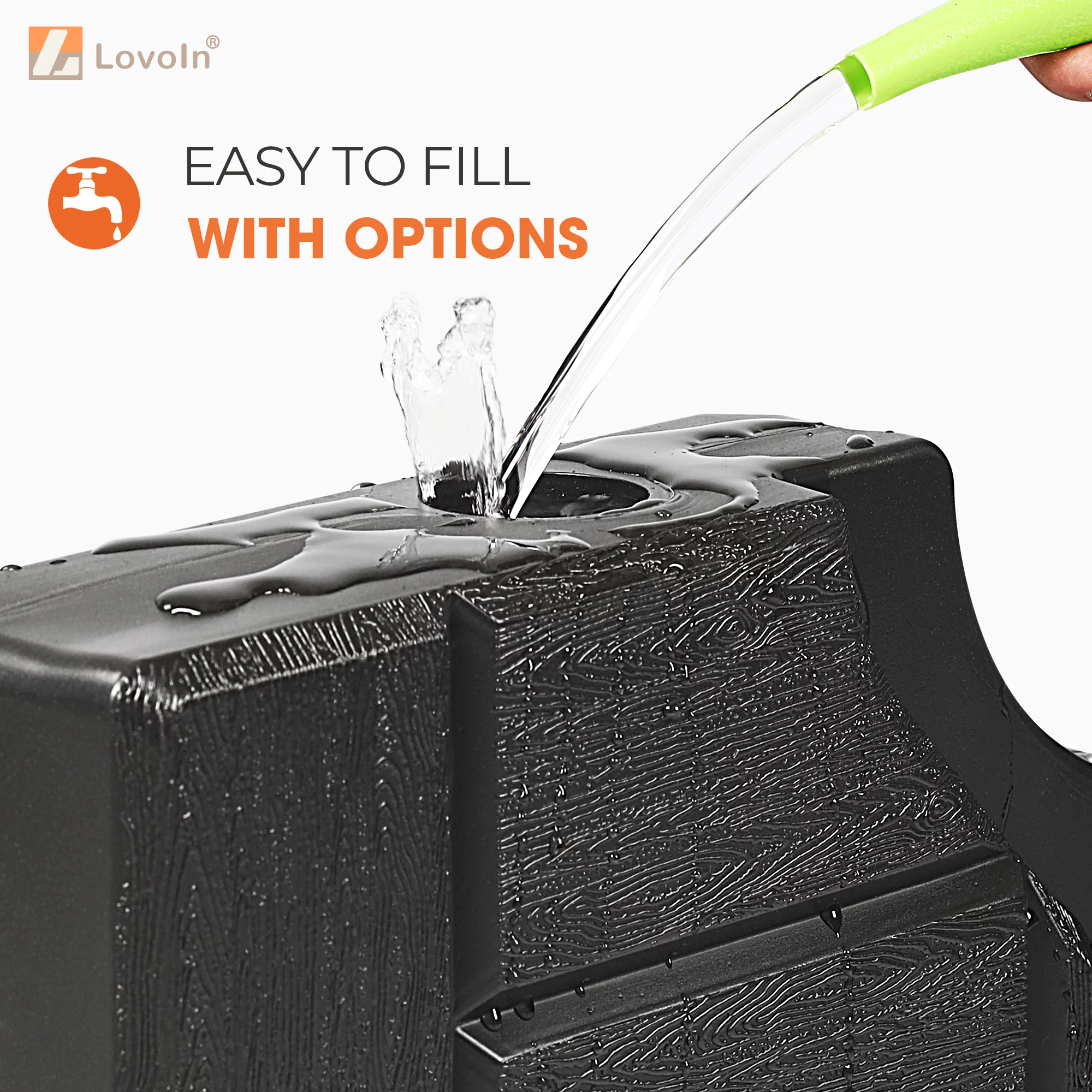 LovoIn | 4-Piece Heavy Duty Water & Sand Filled Weighted Base Offset Cantilever Hanging Patio Umbrella Base for Banyan Offset Hanging Umbrella - Black - Curated Treasures Market