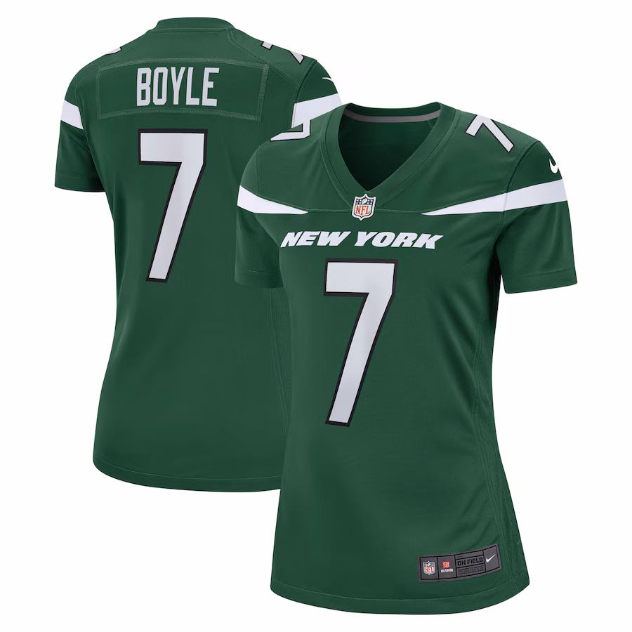 Women's New York Jets Tim Boyle Nike Legacy Green Game Jersey